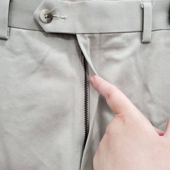 Joseph‎ & Feiss International Men's Beige Flat Front Tapered Leg Khakis 38x34 - Picture 3 of 5